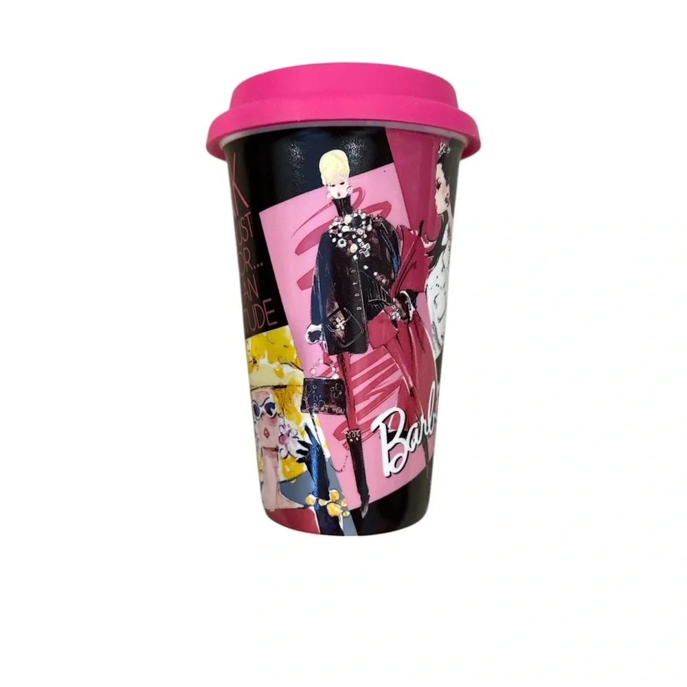 12 oz Barbie Fashion Mug with Pink Lid